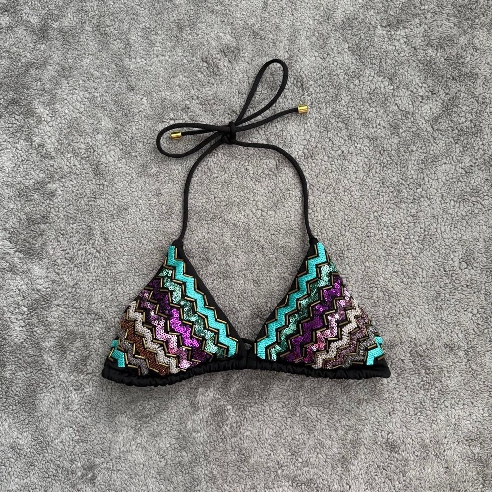 Victoria Secret Black sequin bikini top